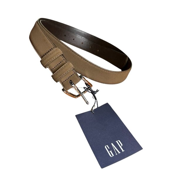 GAP Suede Cow Leather Belt Men’s Sz 38 Brown 1” Wide Chocolate Equestrian Preppy - Picture 1 of 10